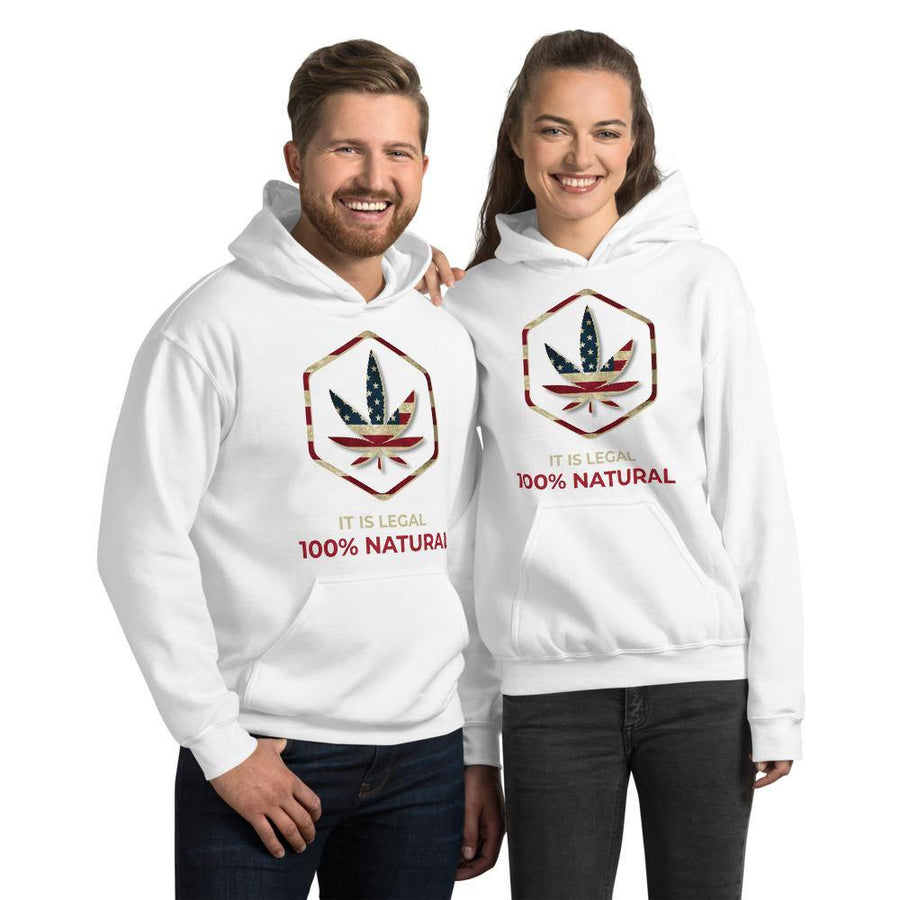 It Is Legal 100% Natural Unisex Hoodie (Hybrid Edition) - Legalize Marijuana Apparel